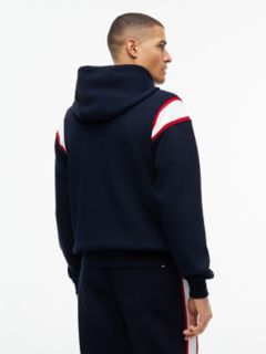 H-Logo Patch Pique Hoodie — Navy Blue 4