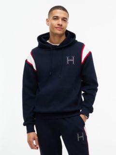 H-Logo Patch Pique Hoodie — Navy Blue 1