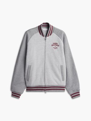 Мужские толстовки Tommy Hilfiger Padded Varsity Sweatshirt Bomber, цвет: Серый меланжевый — фото 5