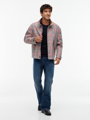 Мужская куртка Tommy Hilfiger New York Label Relaxed Fit Check, цвет: Rouge — фото 2