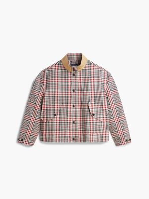 Мужская куртка Tommy Hilfiger New York Label Relaxed Fit Check, цвет: Rouge — фото 6