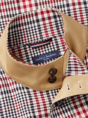 Мужская куртка Tommy Hilfiger New York Label Relaxed Fit Check, цвет: Rouge — фото 7