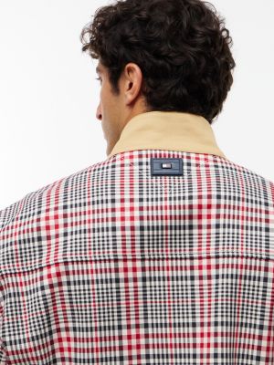Мужская куртка Tommy Hilfiger New York Label Relaxed Fit Check, цвет: Rouge — фото 3