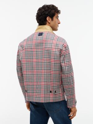 Мужская куртка Tommy Hilfiger New York Label Relaxed Fit Check, цвет: Rouge — фото 5