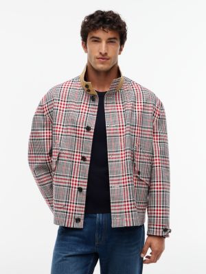 Мужская куртка Tommy Hilfiger New York Label Relaxed Fit Check, цвет: Rouge — фото 1