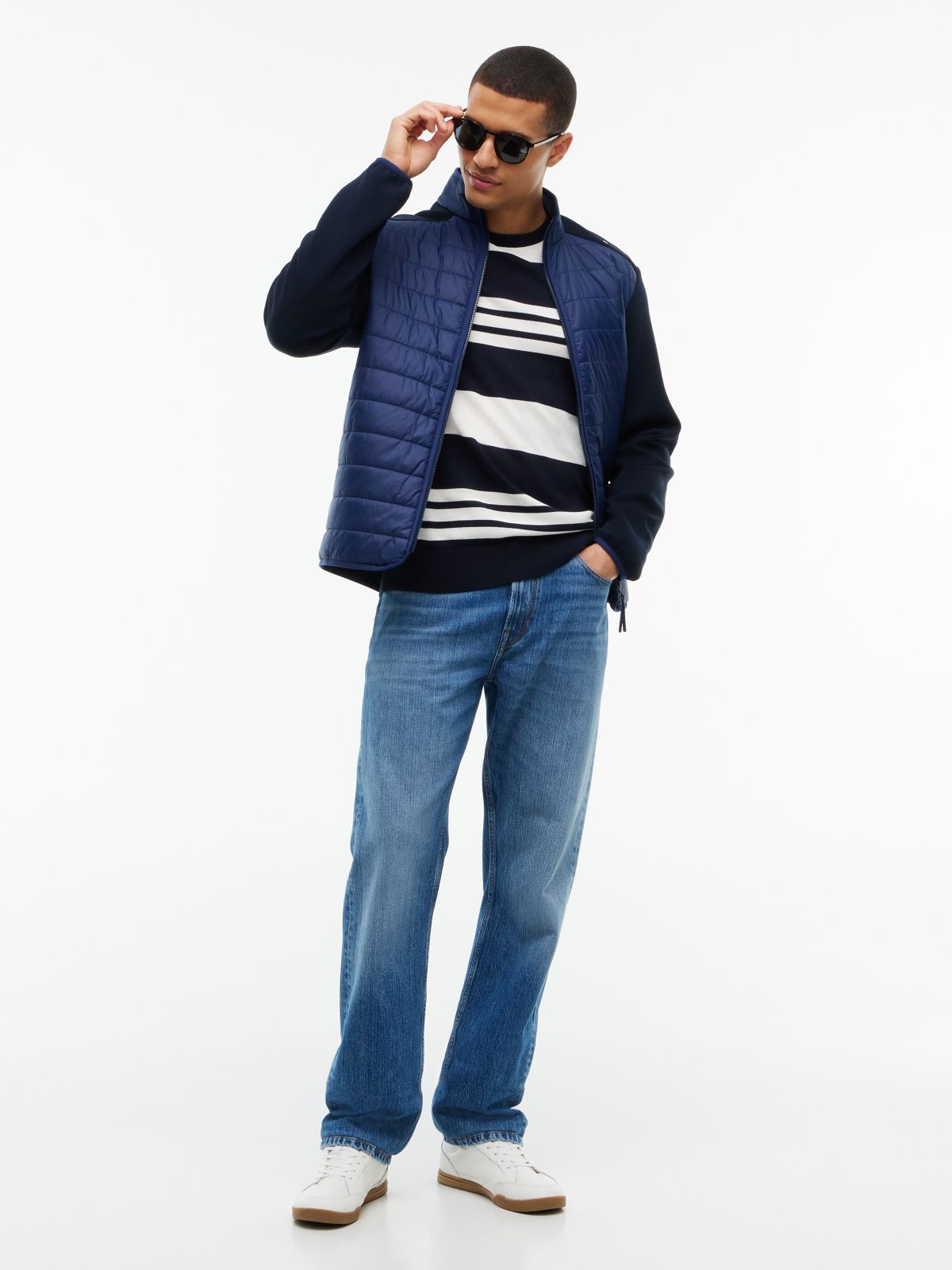 Mixed-Media TH Performance Zip Jacket — Carbon Navy