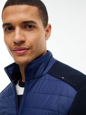 Мужская куртка Tommy Hilfiger Mixed-Media Performance Zip, цвет: Карбоновый тёмно-синий — фото 3