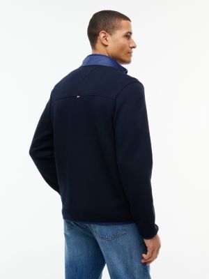 Мужская куртка Tommy Hilfiger Mixed-Media Performance Zip, цвет: Карбоновый тёмно-синий — фото 4