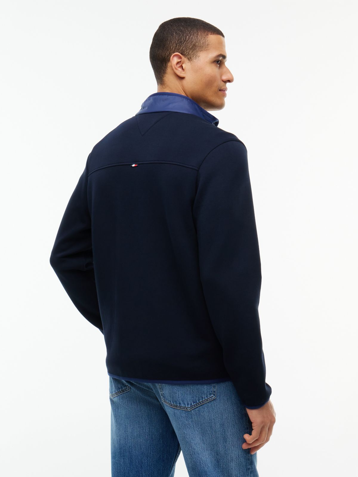 Mixed-Media TH Performance Zip Jacket — Carbon Navy