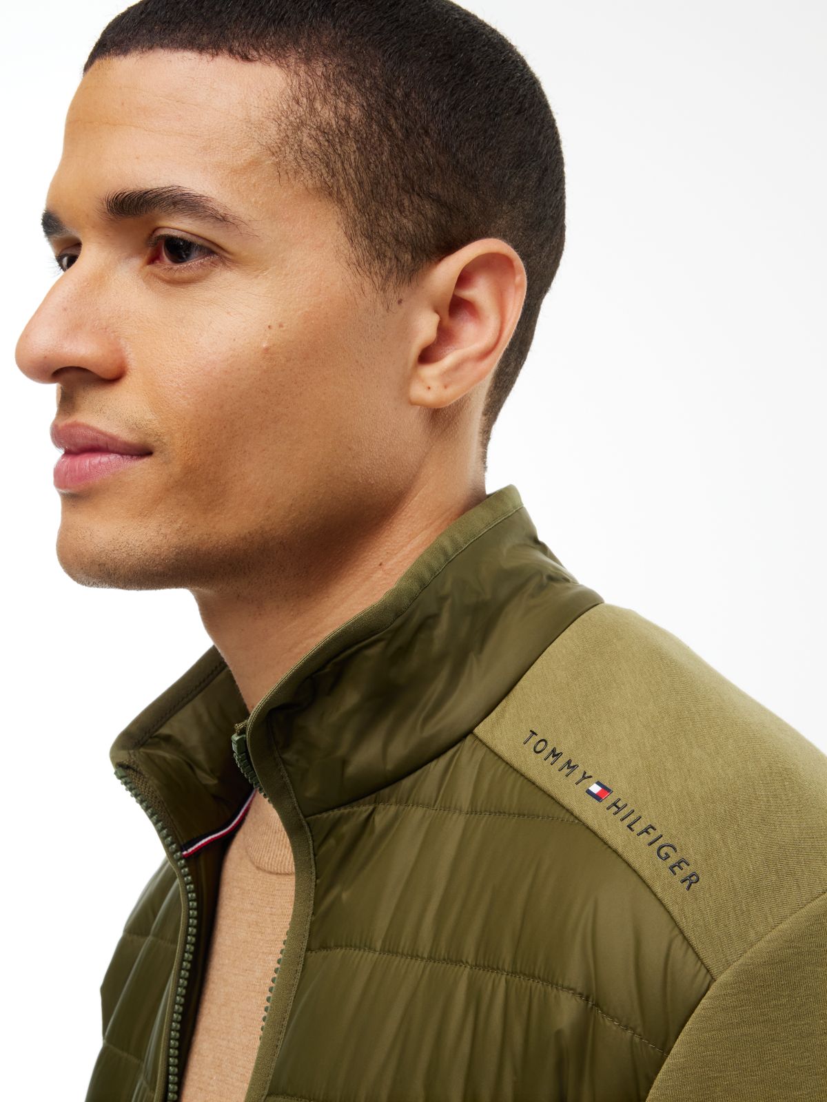 Mixed-Media TH Performance Zip Jacket — Huntsman Green