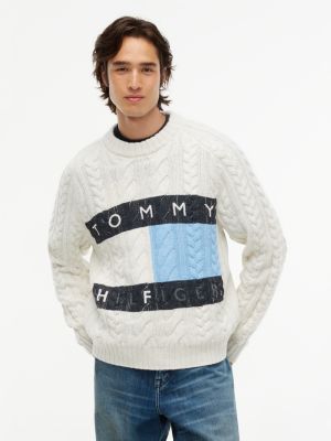 Tommy Hilfiger x FRGMT Flag Cable Knit Sweater, Ecru
