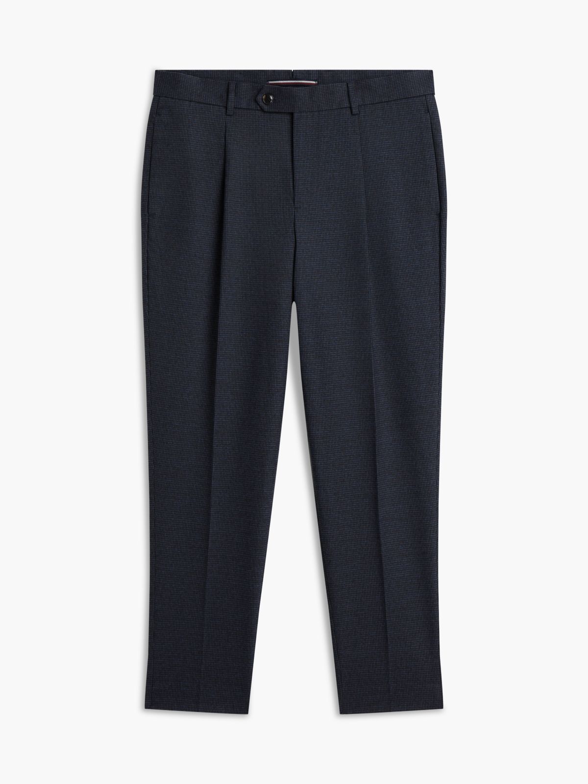 New York Label Houndstooth Tapered Pant — Navy Blue