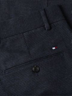New York Label Houndstooth Tapered Pant — Navy Blue 6