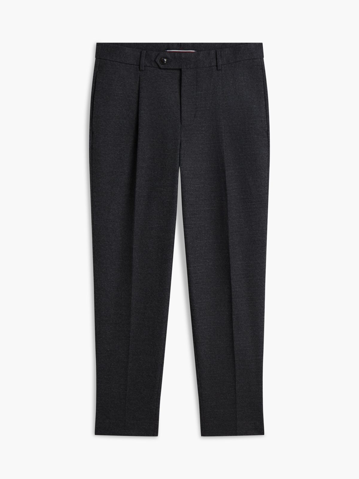New York Label Houndstooth Tapered Pant — Dark Grey Heather