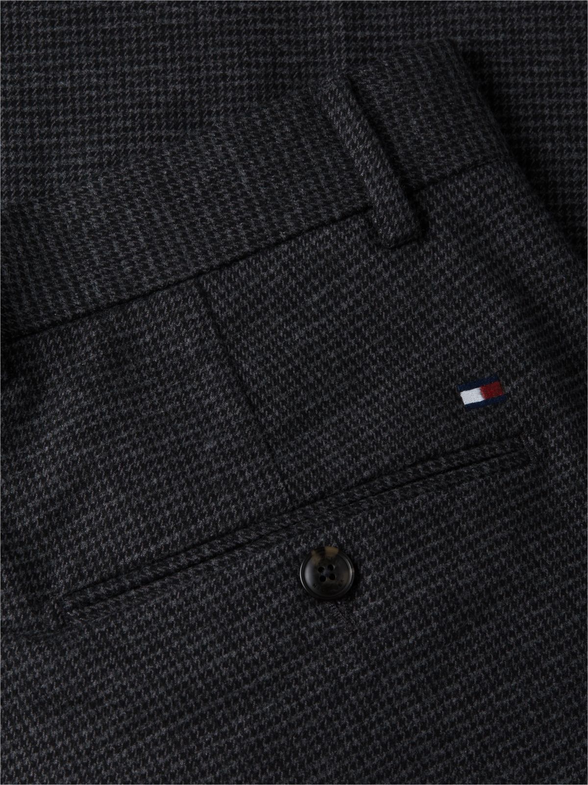 New York Label Houndstooth Tapered Pant — Dark Grey Heather