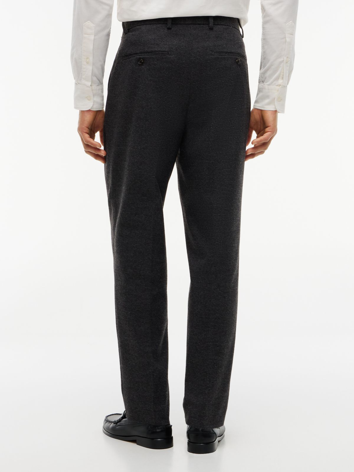 New York Label Houndstooth Tapered Pant — Dark Grey Heather