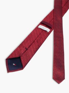 Tonal Crest Logo Silk Tie — Burgundy 2