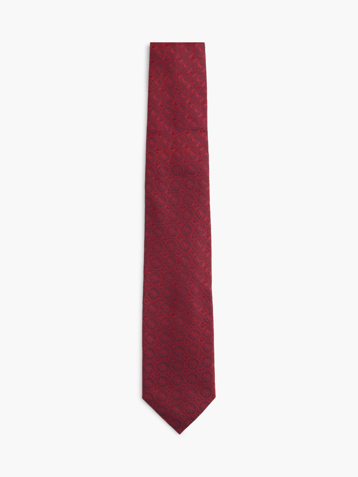 Tonal Crest Logo Silk Tie — Burgundy