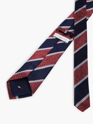 Мужской галстук Tommy Hilfiger Regimental Stripe Silk Tie, цвет: Тёмно-синий разноцветный — фото 2