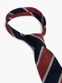 Regimental Stripe Silk Tie — Navy Blue Multi 3