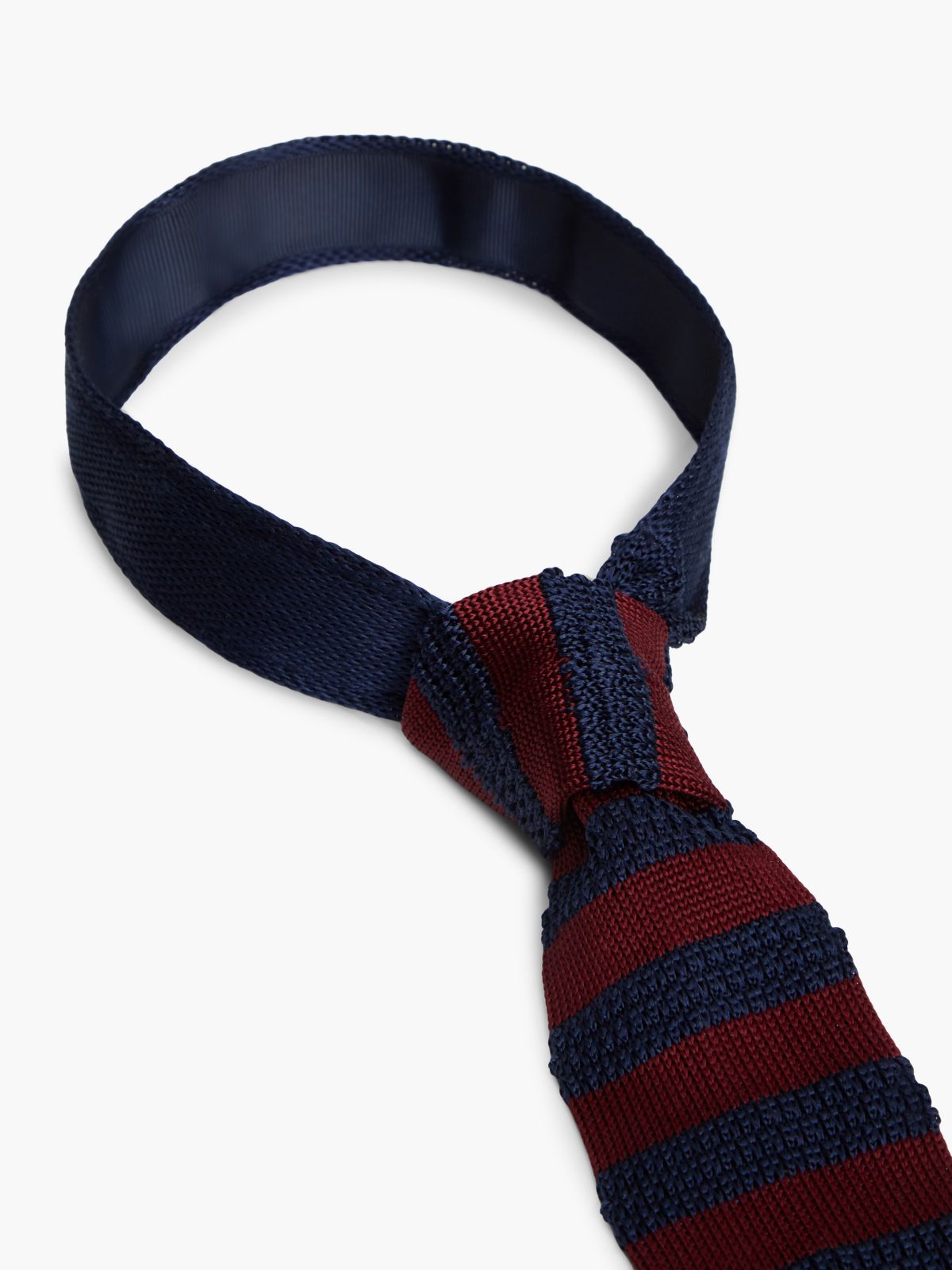 Striped Knit Silk Tie — Burgundy