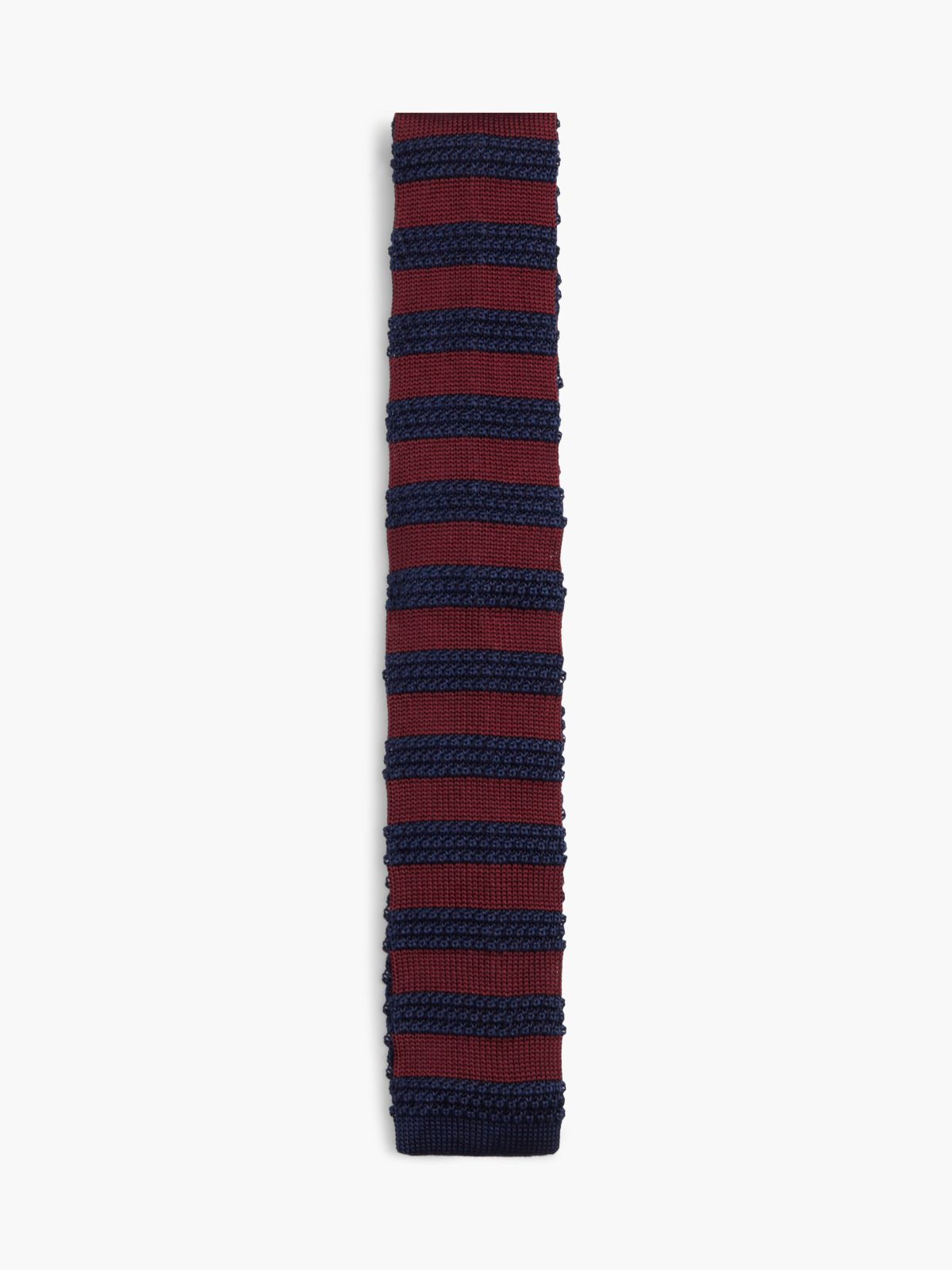 Striped Knit Silk Tie — Burgundy