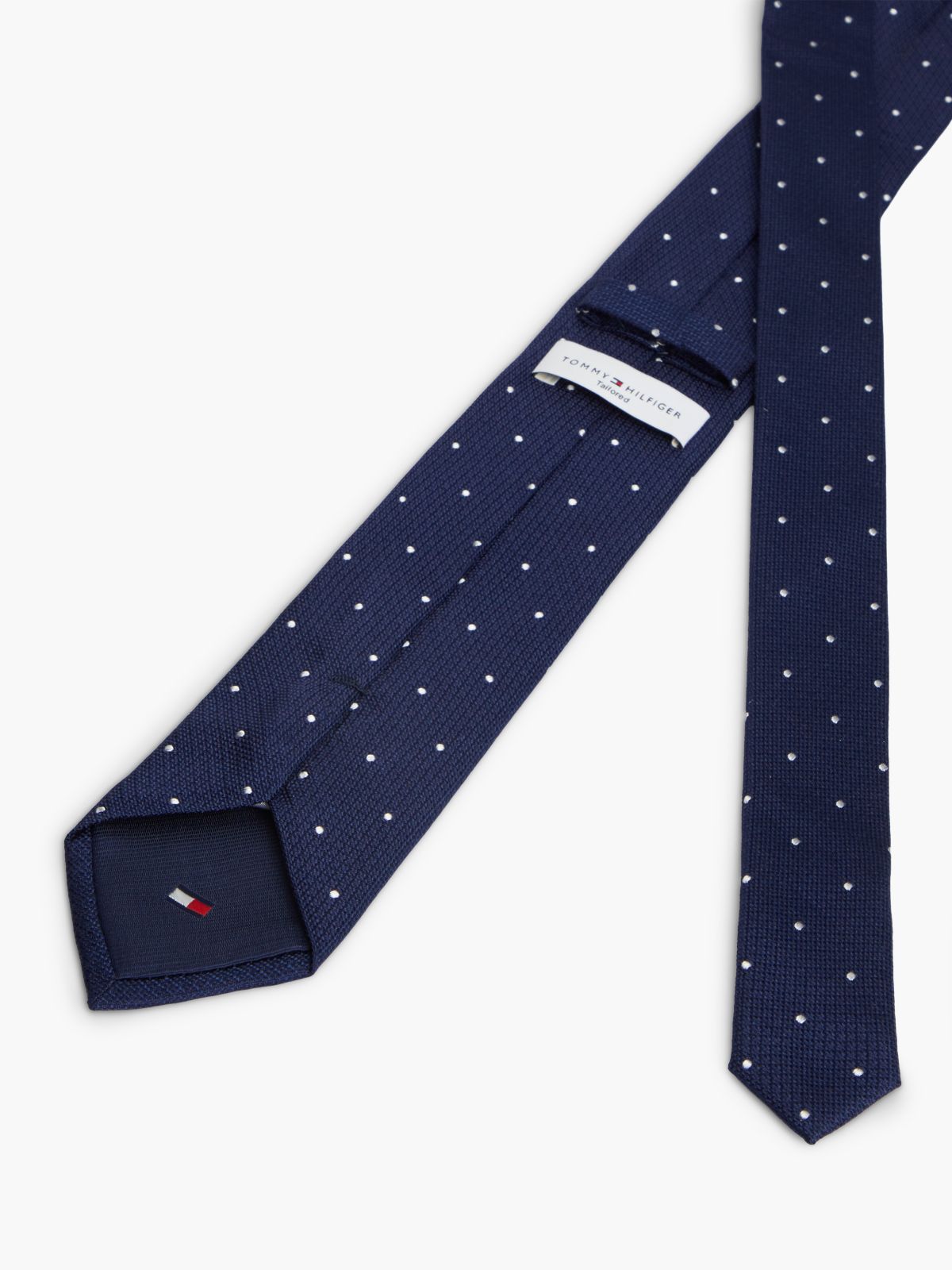 Allover Dot Silk Tie — Navy Blue Multi