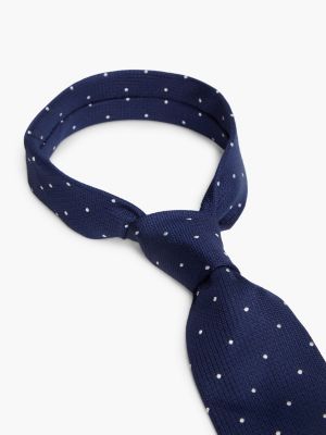 Мужские галстуки Tommy Hilfiger Allover Dot Silk Tie, цвет: Тёмно-синий разноцветный — фото 3