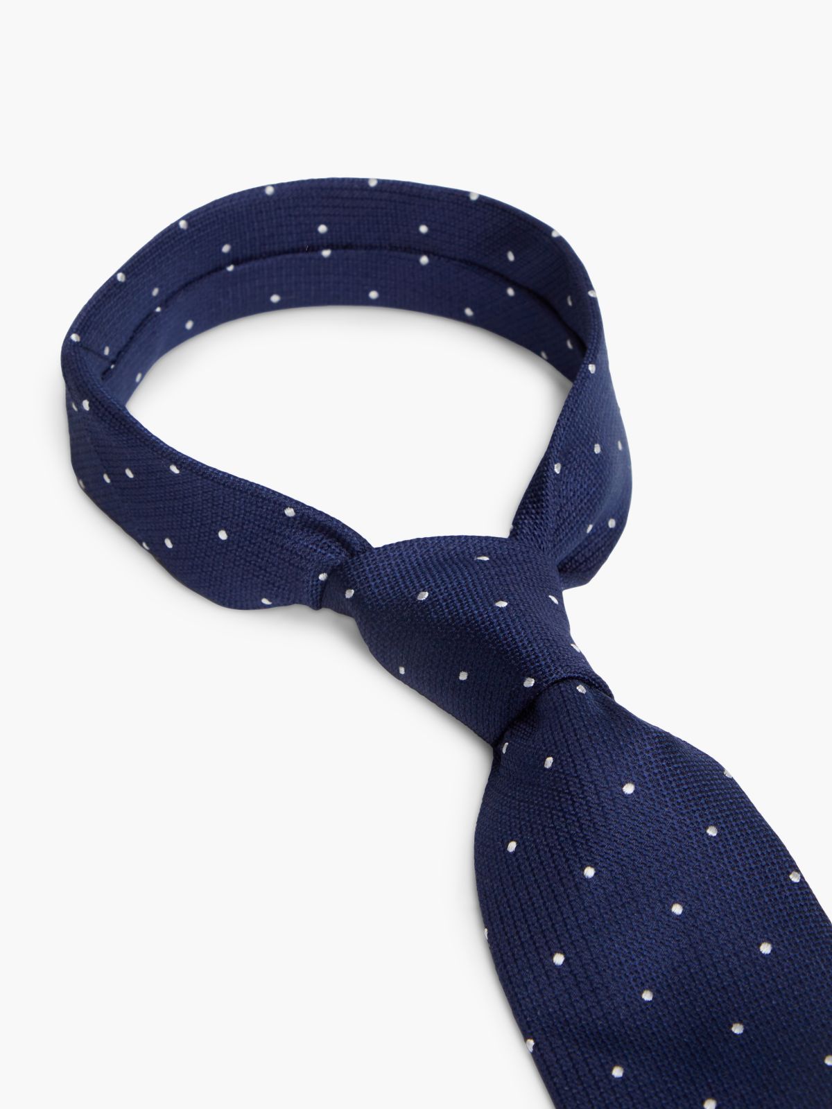 Allover Dot Silk Tie — Navy Blue Multi