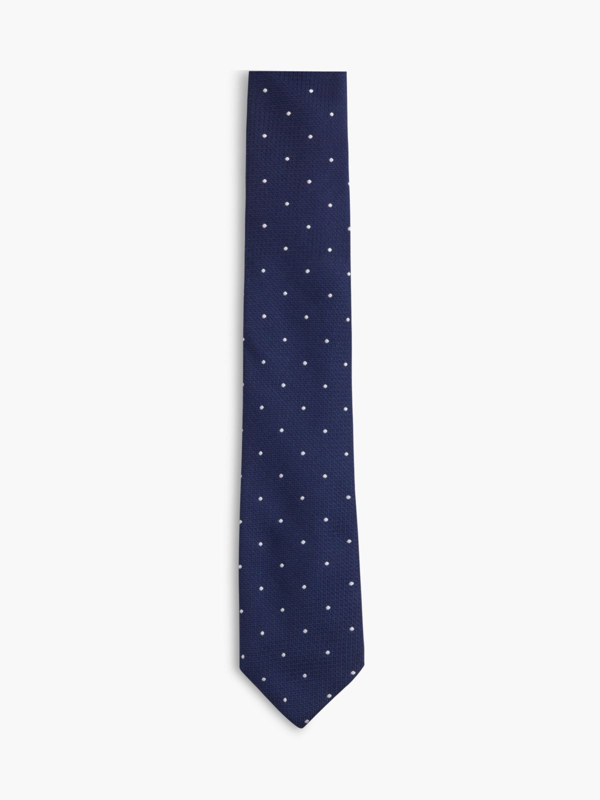 Allover Dot Silk Tie — Navy Blue Multi