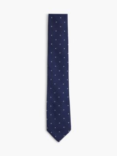 Allover Dot Silk Tie — Navy Blue Multi 1