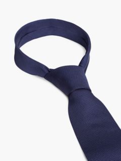 Microdot Silk Tie — Navy Blue 3
