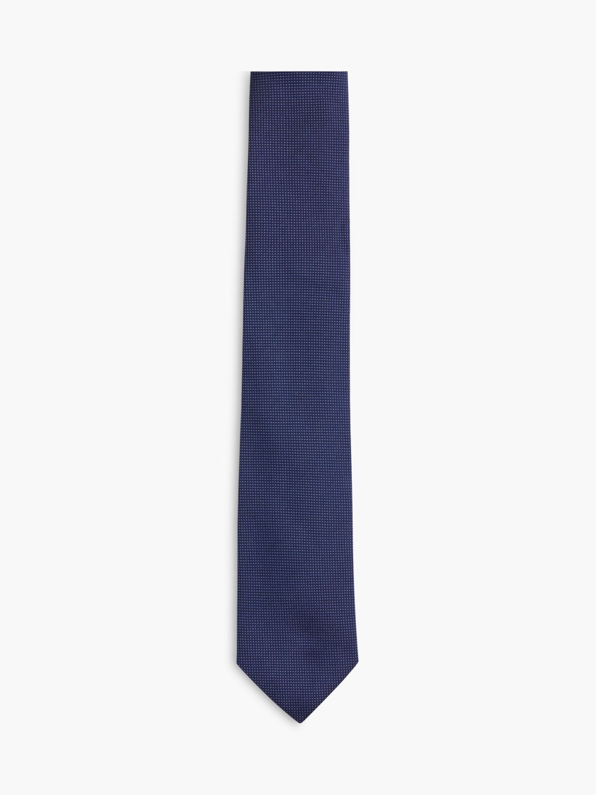 Microdot Silk Tie — Navy Blue