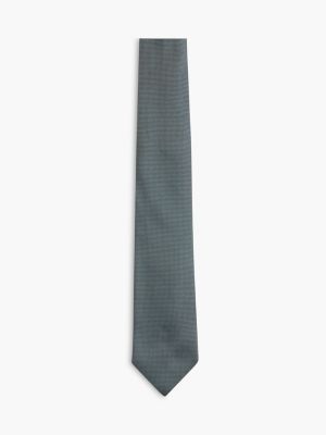 Microdot Silk Tie, Ghost Fern