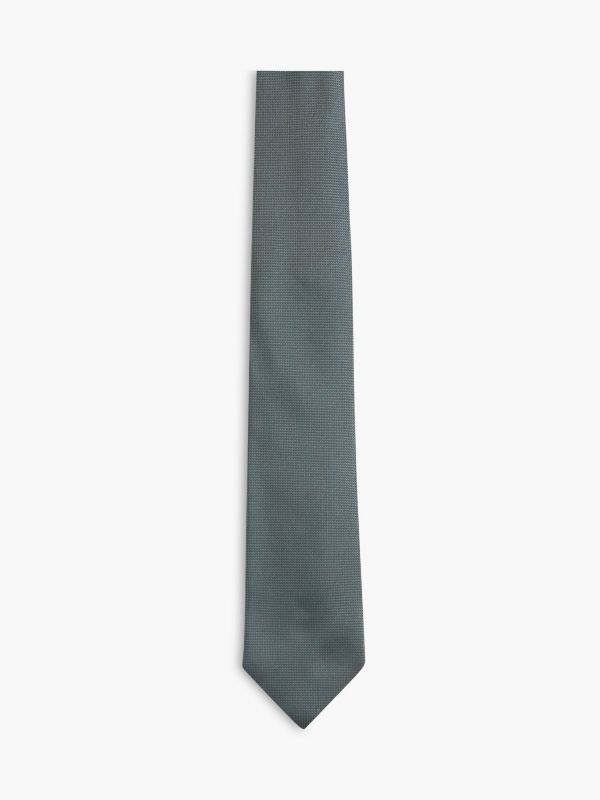 Microdot Silk Tie — Ghost Fern
