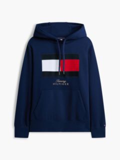 Embroidered Flag Logo Fleece Hoodie — Carbon Navy 5