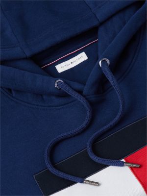 Мужское худи Tommy Hilfiger Embroidered Flag Logo Fleece, цвет: Карбоновый тёмно-синий — фото 6