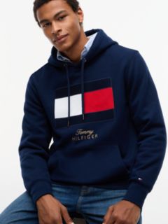 Embroidered Flag Logo Fleece Hoodie — Carbon Navy 3