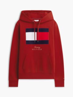 Embroidered Flag Logo Fleece Hoodie — Red 5