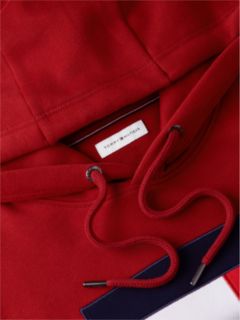 Embroidered Flag Logo Fleece Hoodie — Red 6