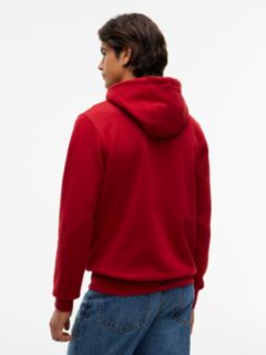 Embroidered Flag Logo Fleece Hoodie — Red 4
