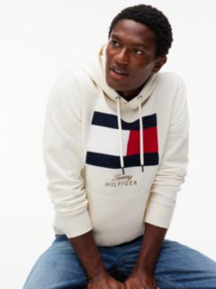 Embroidered Flag Logo Fleece Hoodie — Ivory Petal 3