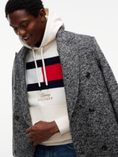 Embroidered Flag Logo Fleece Hoodie — Ivory Petal 4