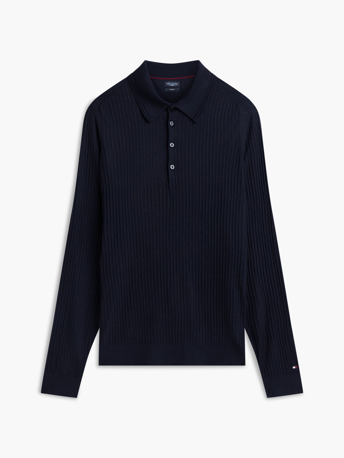 New York Label Performance Sweater Polo — Navy Blue