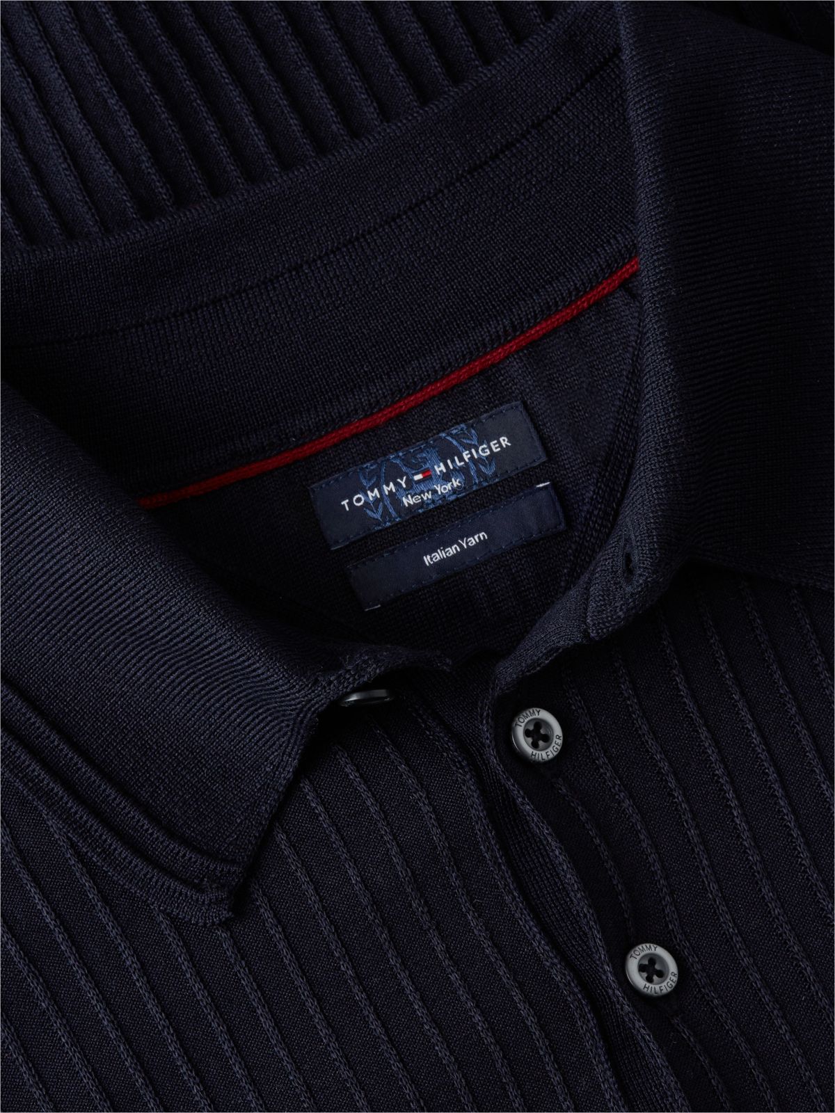 New York Label Performance Sweater Polo — Navy Blue