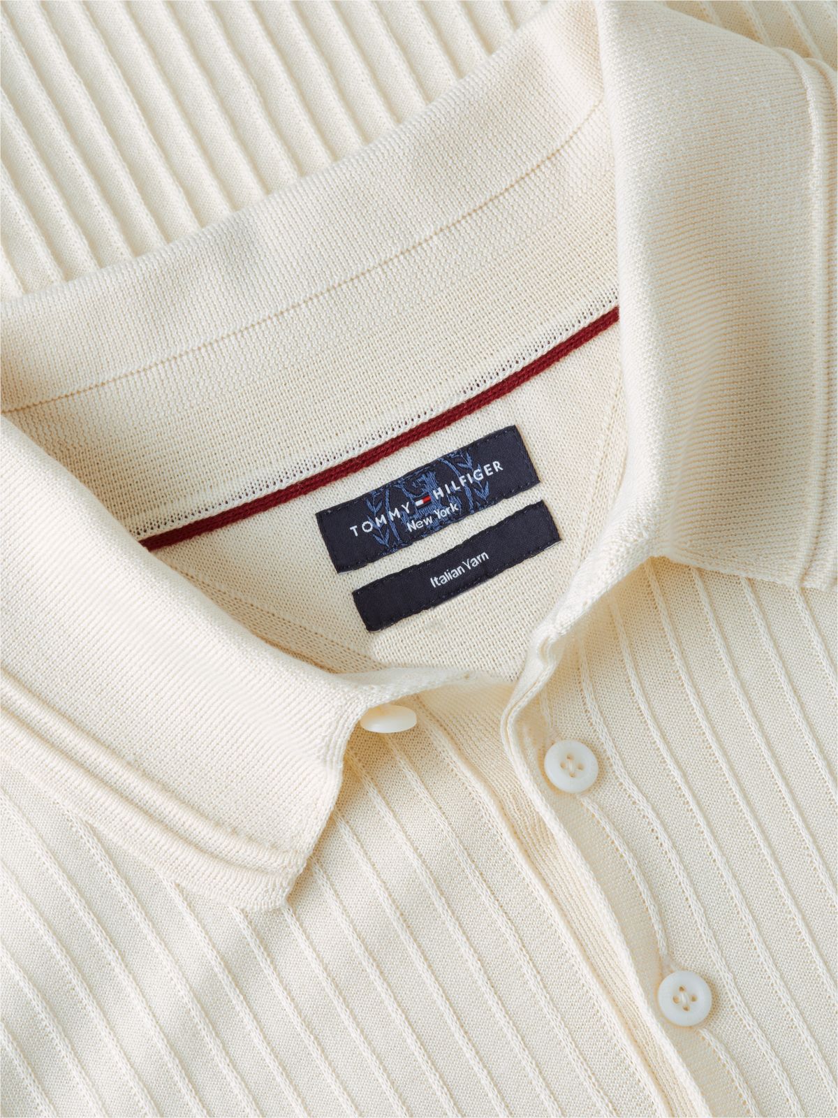 New York Label Performance Sweater Polo — Ivory Petal