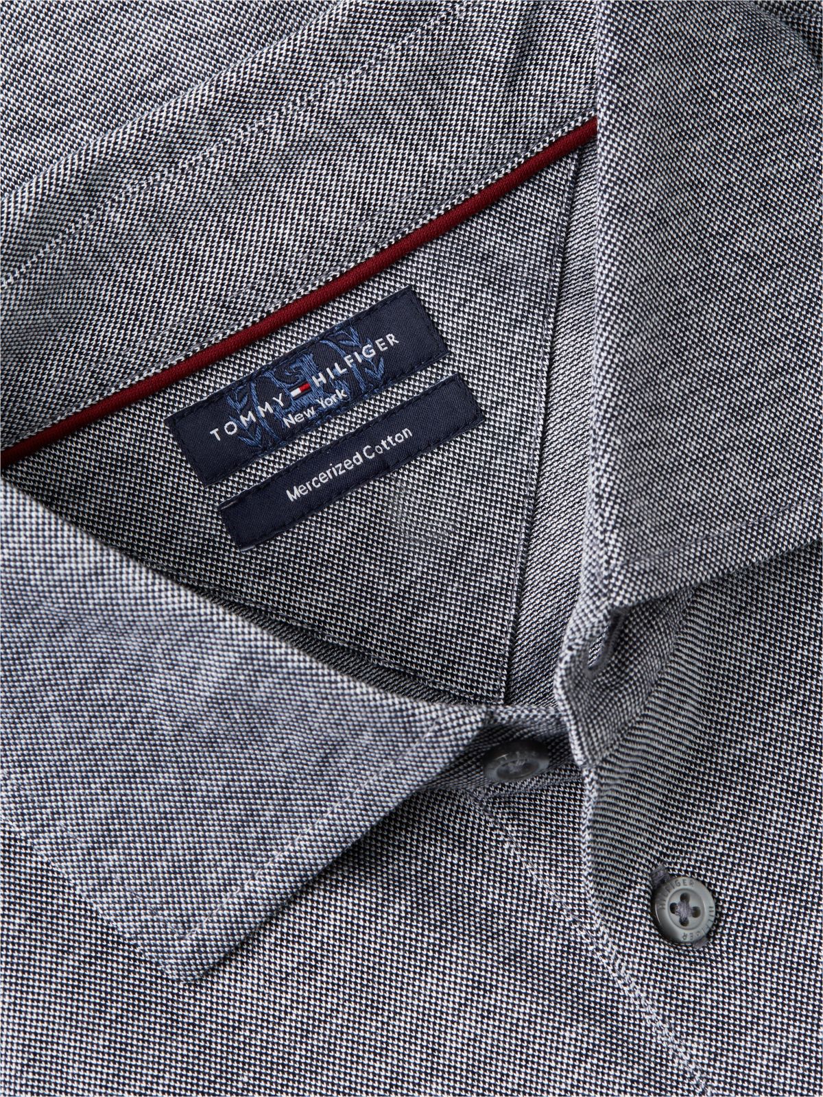 New York Label Regular Fit Mercerized Polo — Navy Blue