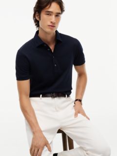 New York Label Regular Fit Mercerized Polo — Navy Blue 4
