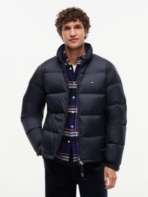 Water-Repellent Ripstop Down Jacket, Navy Blue