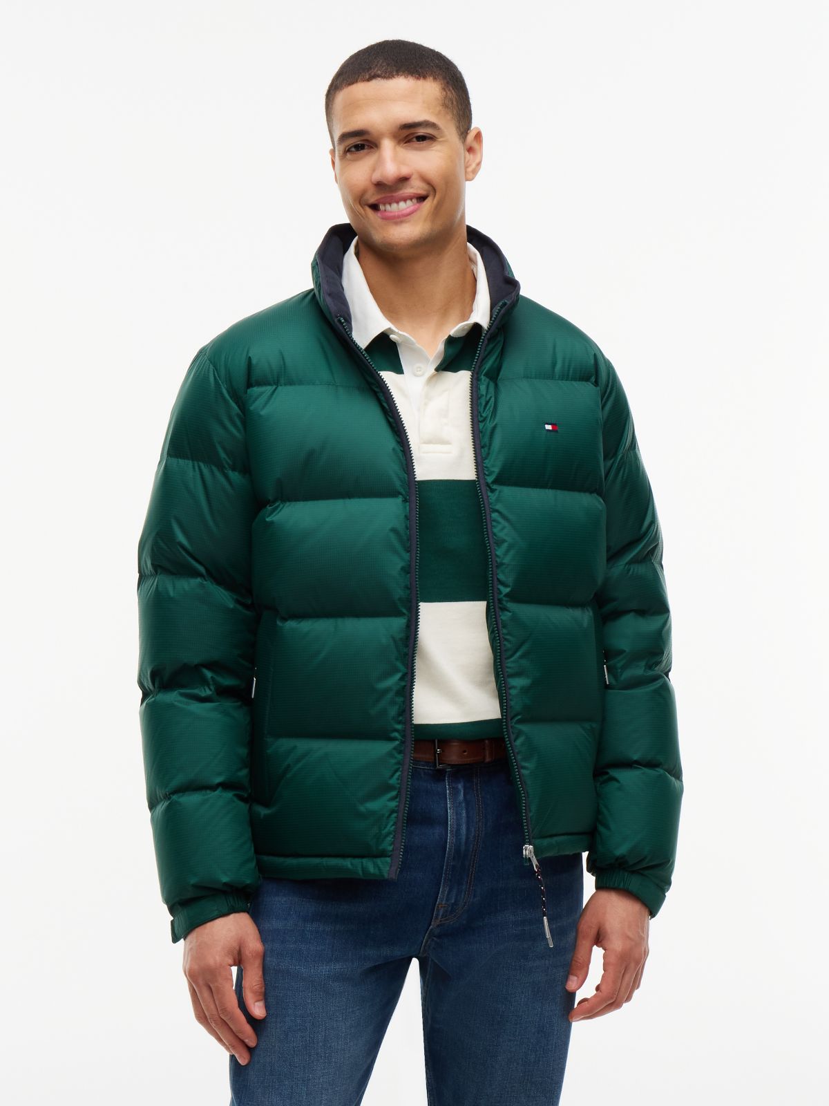 Water-Repellent Ripstop Down Jacket — Ornamental Green